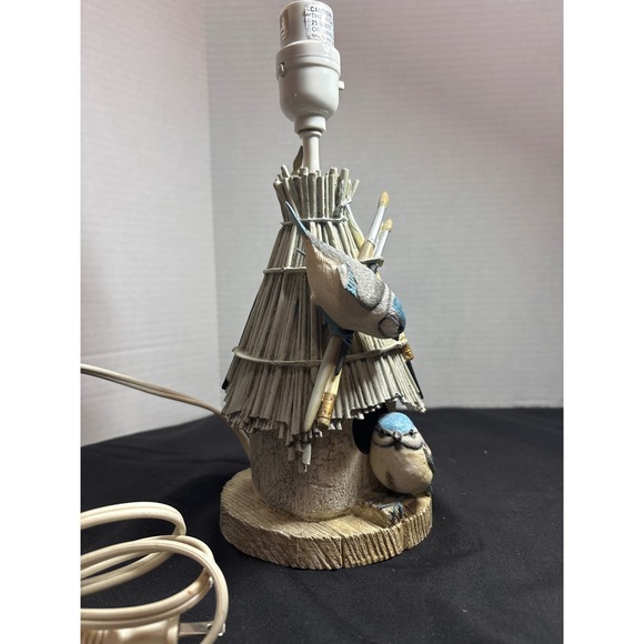 Birdhouse Lamp Blue Jay Table Lamp Whimsical Accent Lighting Decor - Picture 1 of 4